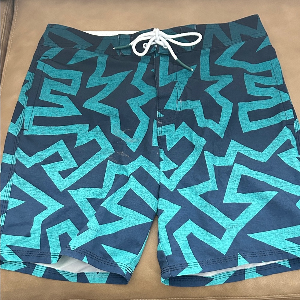American Eagle Outfitters Teal and Navy Swim Shorts